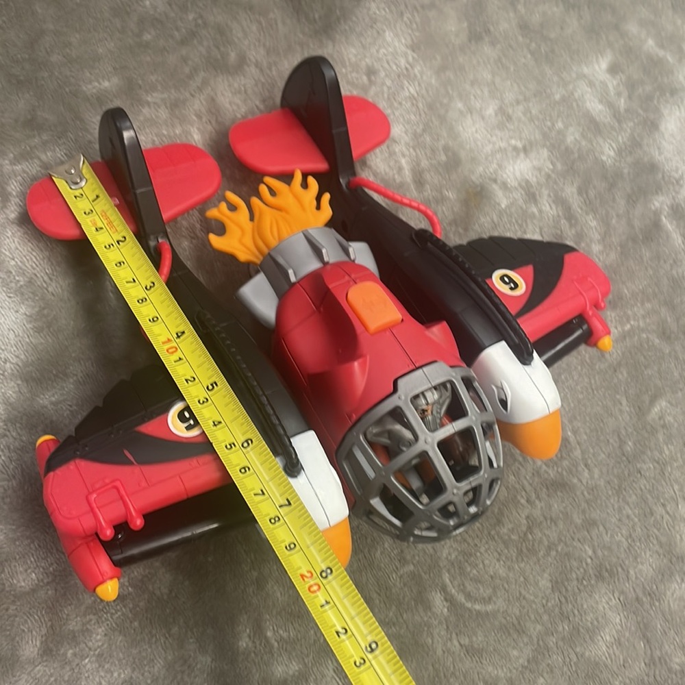 Imaginext Fisher-Price Sky Racers Twin Eagle Plane With Pilot/Flight Suit/Discs - Picture 13 of 14